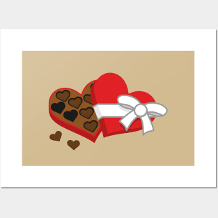 Heart Chocolate Gift Box - Valentine's Day Posters and Art